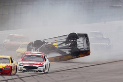 Chris Buescher, Front Row Motorsports Ford, rolls