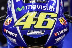 Dettaglio della moto di Valentino Rossi, Yamaha Factory Racing