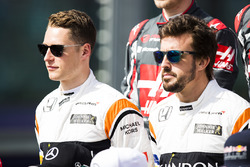 Stoffel Vandoorne, McLaren, and Fernando Alonso, McLaren