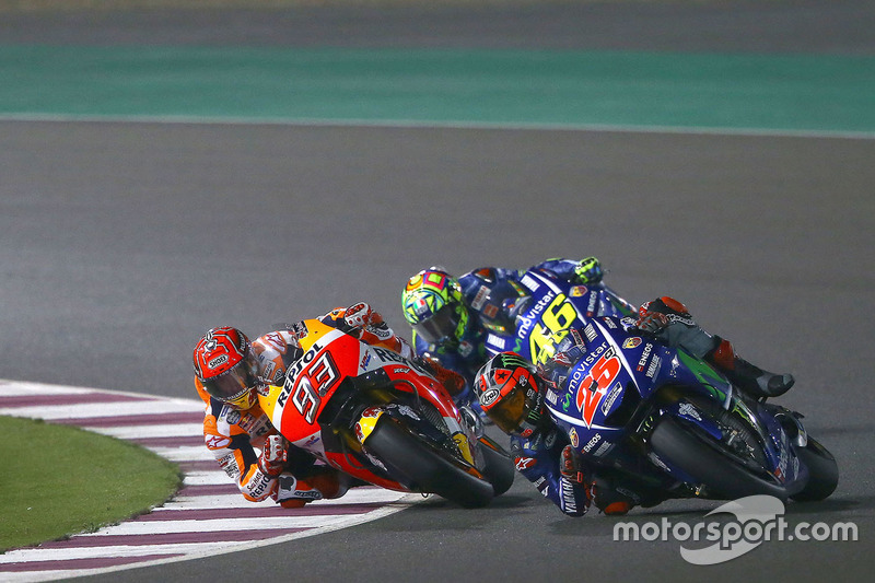 Maverick Viñales, Yamaha Factory Racing, Marc Marquez, Repsol Honda Team, Valentino Rossi, Yamaha Factory Racing