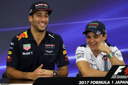 Daniel Ricciardo, Red Bull Racing and Felipe Massa, Williams in the Press Conference