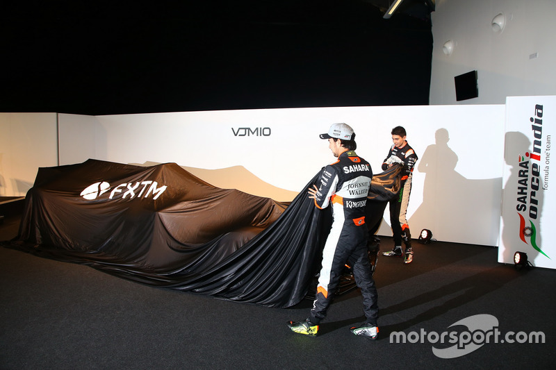 Sergio Perez and Esteban Ocon at the Sahara Force India launch