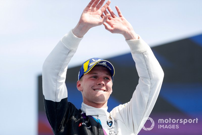 Maximilian Günther, BMW I Andretti Motorsports celebrates victory at the podium