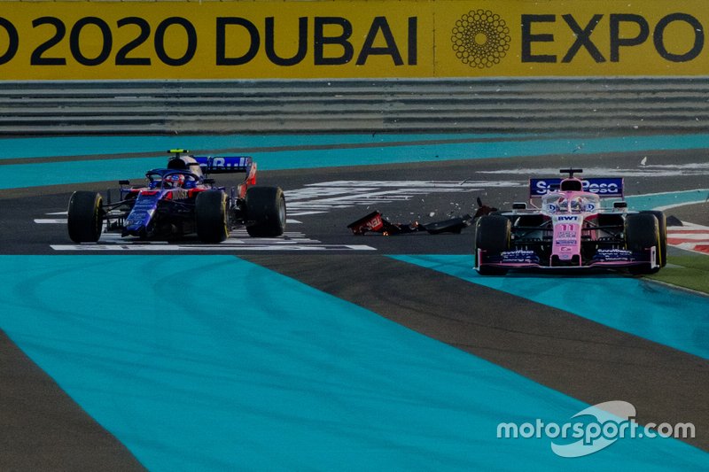 Pierre Gasly, Toro Rosso STR14, Sergio Perez, Racing Point RP19