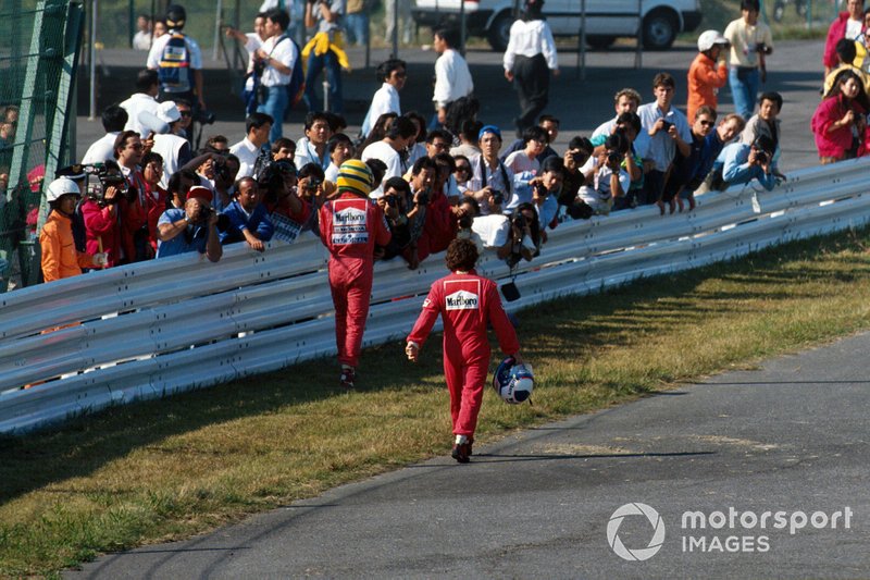 Alain Prost, Ferrari and Ayrton Senna, McLaren