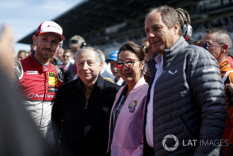 René Rast, Audi Sport Team Rosberg, Jean Todt, FIA Başkanı ve eşi Michelle Yeoh ve Gerhard Berger, ITR Direktörü