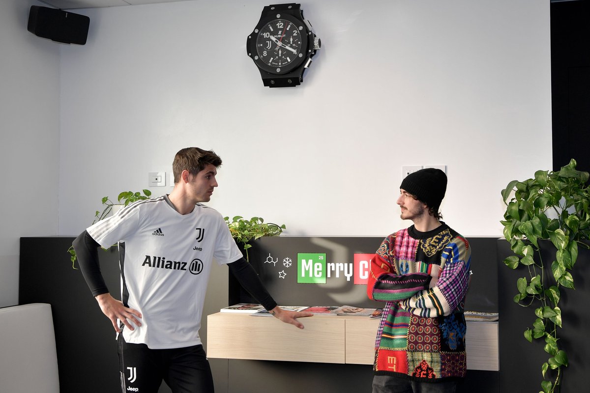 Calciatore della Juventus Alvaro Morata incontra Francesco Bagnaia