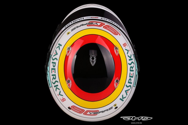 El casco de Sebastian Vettel, Ferrari para el GP de Alemania