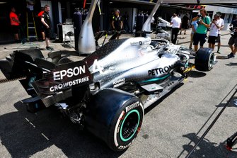 Mercedes AMG F1 W10 with special 125th year in motorsport livery