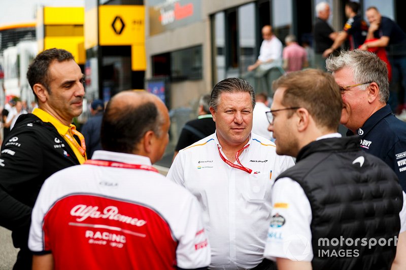 Cyril Abiteboul, Managing Director, Renault F1 Team, Frederic Vasseur, Team Principal, Alfa Romeo Racing, Zak Brown, Direttore Esecutivo, McLaren, Andreas Seidl, Team Principal, McLaren e Otmar Szafnauer, Team Principal e CEO, Racing Point