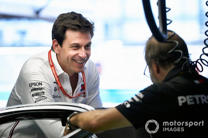 Toto Wolff, Executive Director (Business), Mercedes AMG in the garage