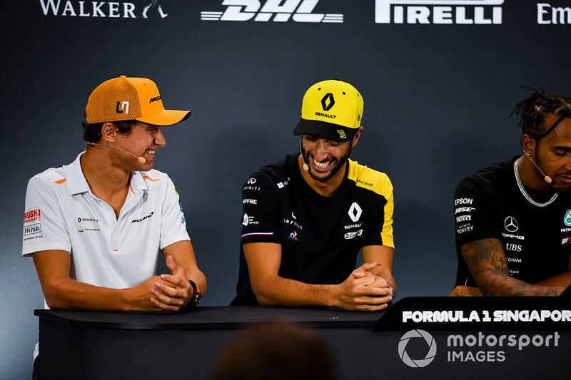 Lando Norris, McLaren andDaniel Ricciardo, Renault F1 Team in the Press Conference