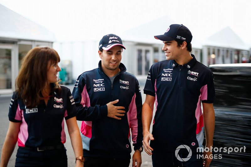 Sergio Perez, Racing Point, y Lance Stroll, Racing Point