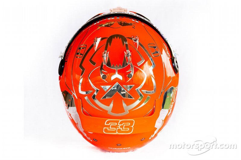 El casco de Max Verstappen, Red Bull Racing, para el GP de Bélgica