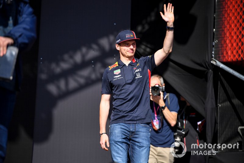 Max Verstappen, Red Bull Racing on stage at the Fan Zone