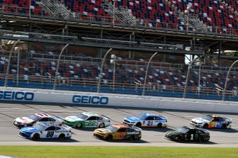 Alex Bowman, Hendrick Motorsports, Chevrolet Camaro Nationwide and Denny Hamlin, Joe Gibbs Racing, Toyota Camry FedEx Express