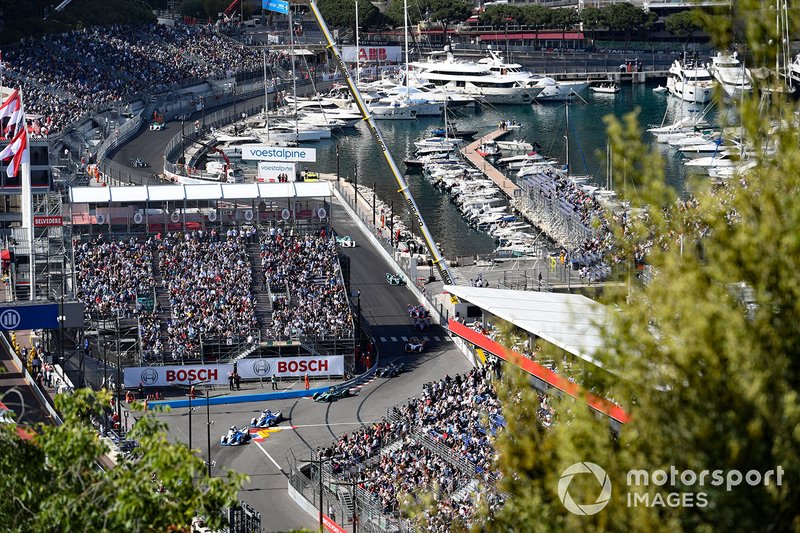 Fans watch the on track action from the grandstands