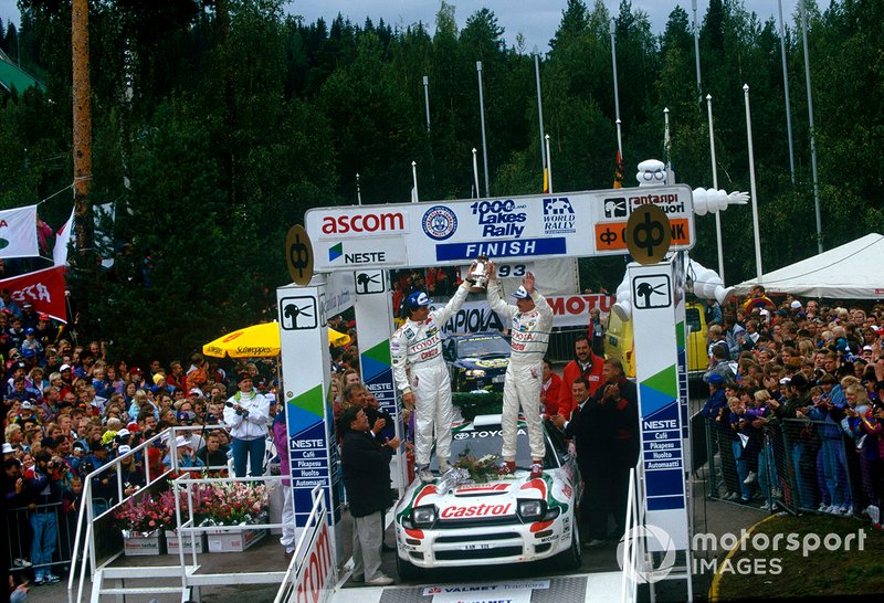 Winners Juha Kankkunen, Denis Giraudet, Toyota Celica Turbo 4WD