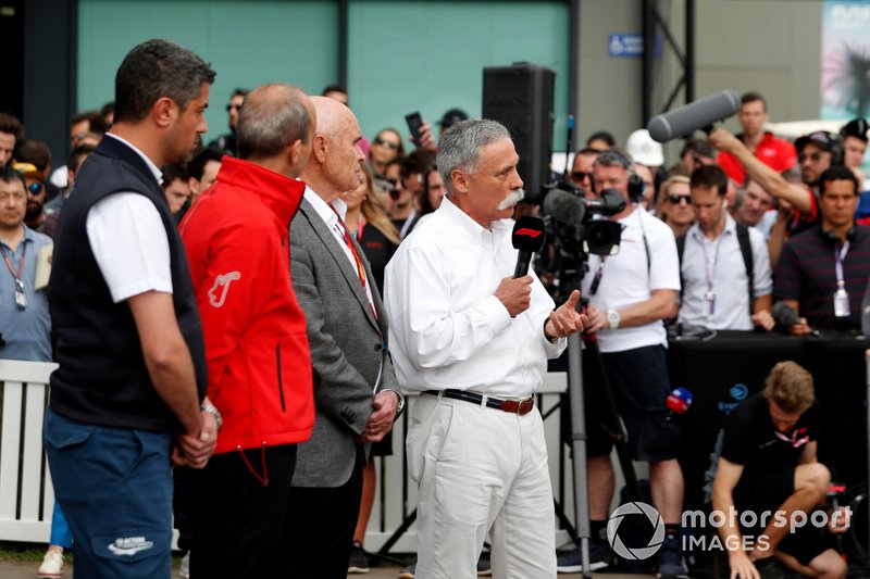 Chase Carey, Presidente, Formula 1 parla con la stampa