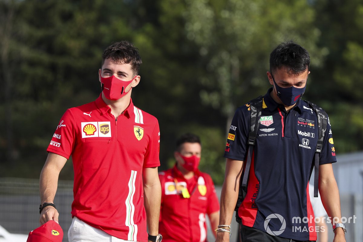 Charles Leclerc, Ferrari y Alex Albon, Red Bull Racing