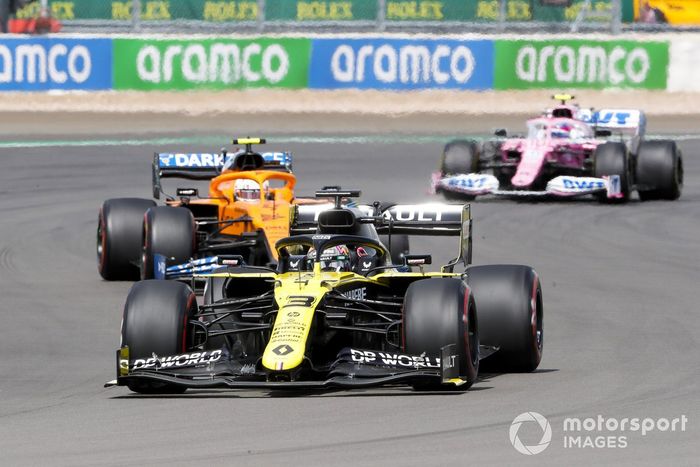 Daniel Ricciardo, Renault F1 Team R.S.20, Lando Norris, McLaren MCL35, Lance Stroll, Racing Point RP20