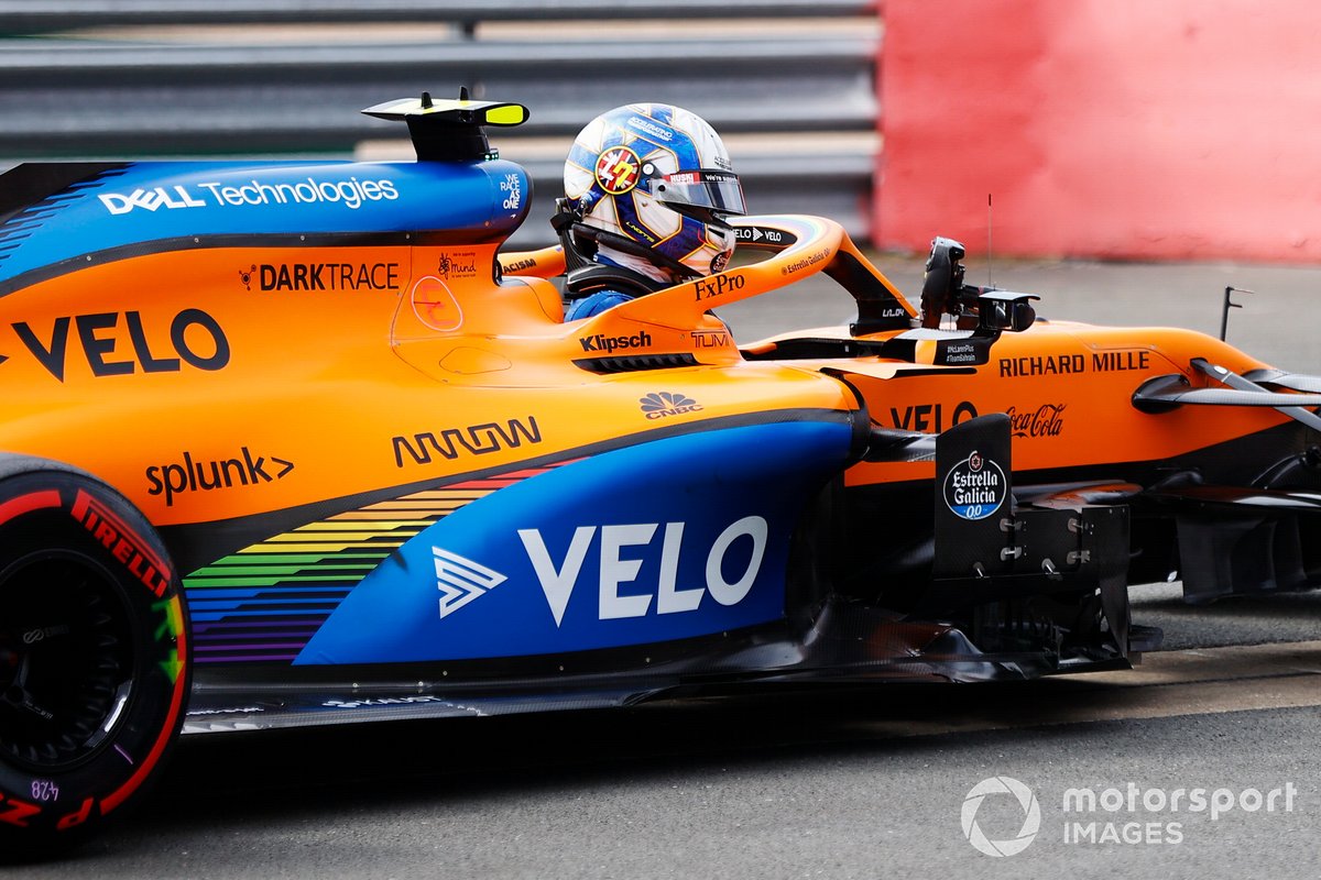 Lando Norris, McLaren MCL35 nel Parc Ferme