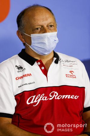 Frederic Vasseur, Team Principal, Alfa Romeo Racing in the press conference 