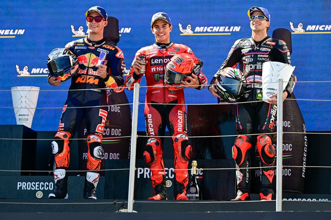 Pedro Acosta, Red Bull KTM Factory Racing, Marco Bezzecchi, Aprilia Racing, Marc Márquez, Ducati Team