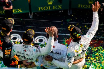 Podyum: 2. Lewis Hamilton, Mercedes AMG F1, yarış galibi Valtteri Bottas, Mercedes AMG F1, 3. Max Verstappen, Red Bull Racing