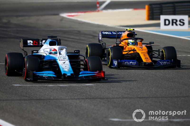 Джордж Расселл, Williams Racing FW42, и Ландо Норрис, McLaren MCL34