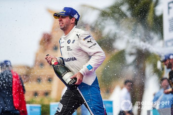 Antonio Felix da Costa, BMW I Andretti Motorsports, 3rd position, celebrates on the podium