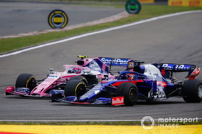 Lance Stroll, Racing Point RP19, lotta con Daniil Kvyat, Toro Rosso STR14