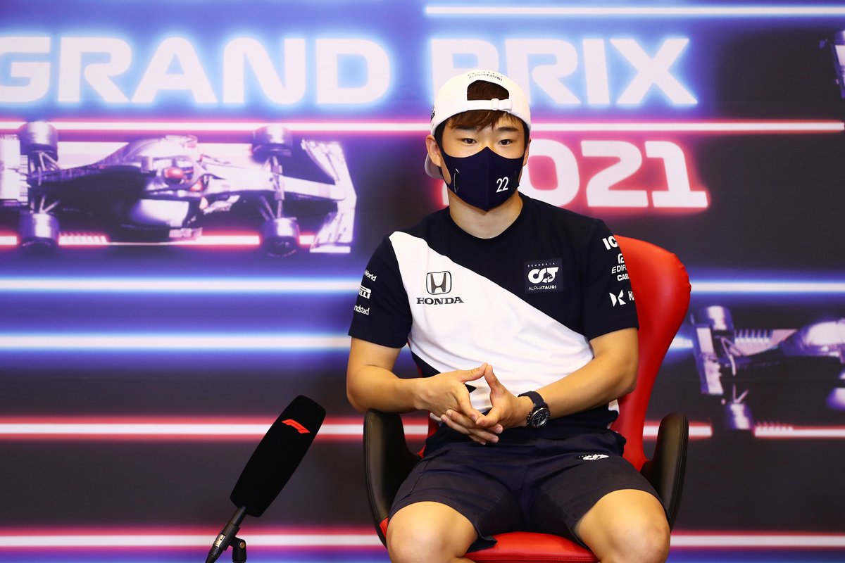 Yuki Tsunoda, AlphaTauri at press conference