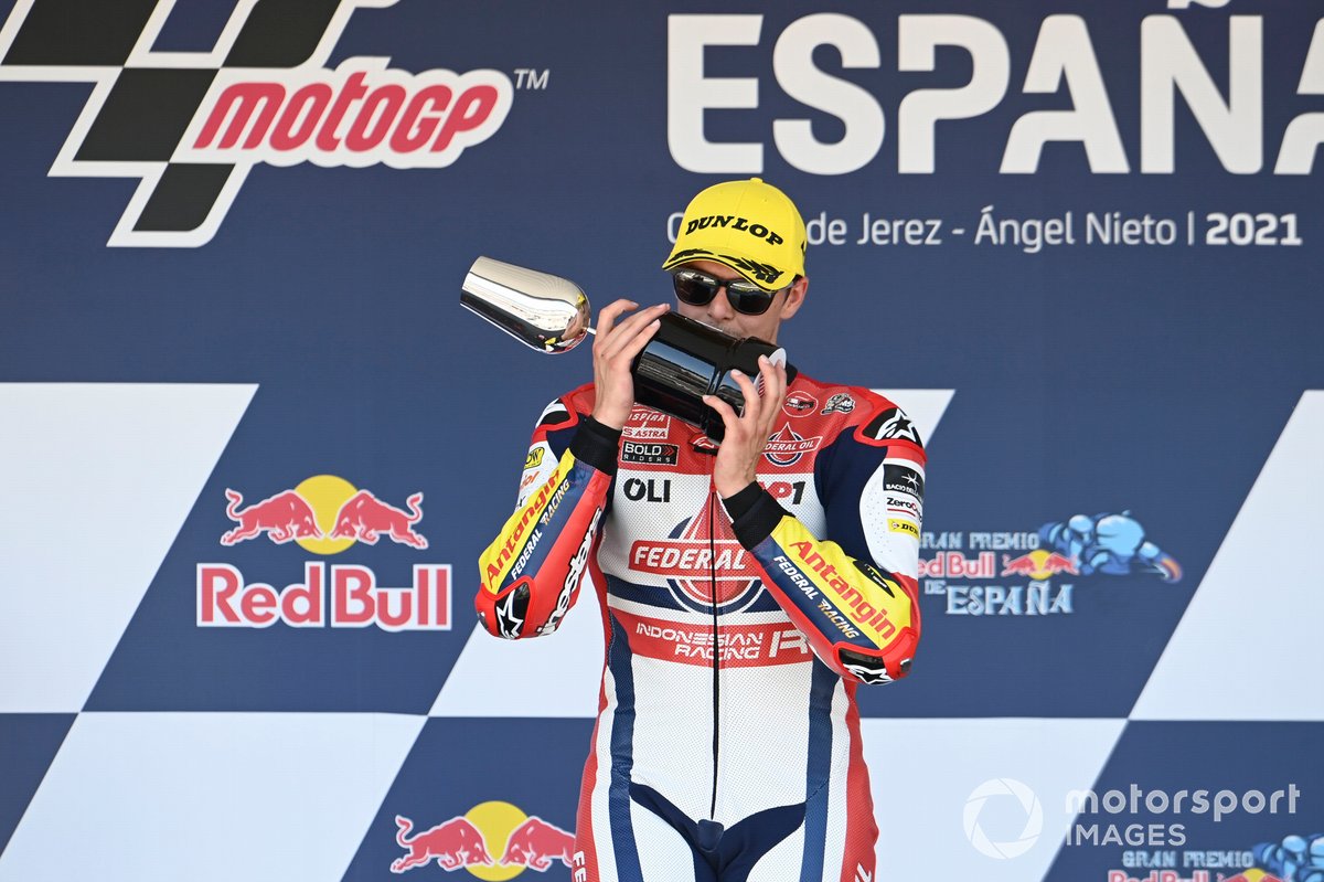 Podio: ganador de la carrera, Fabio di Giannantonio, Federal Oil Gresini Moto2