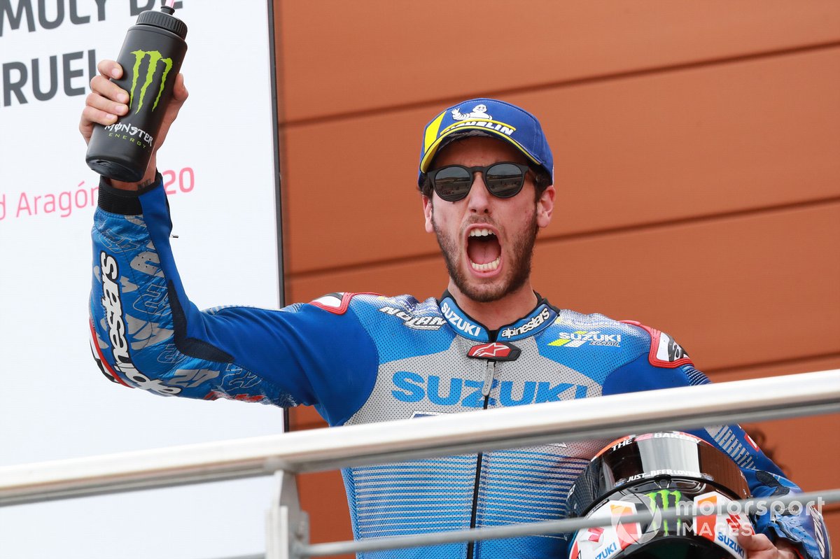 Podio: segundo lugar Alex Rins, Team Suzuki MotoGP