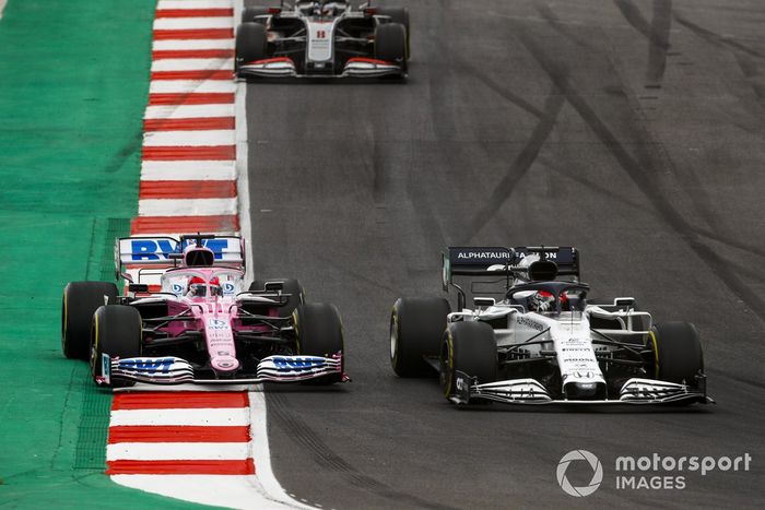 Daniil Kvyat, AlphaTauri AT01, Sergio Pérez, Racing Point RP20, Romain Grosjean, Haas VF-20