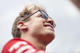 Sebastian Vettel, Ferrari, nella drivers parade