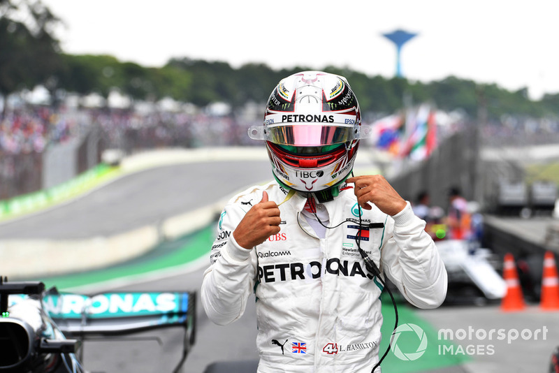 Lewis Hamilton, Mercedes AMG F1 celebrates in Parc Ferme 