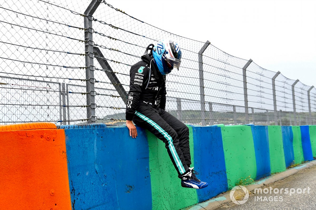 Valtteri Bottas, Mercedes, after crashing out at the start