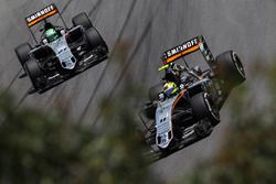 Sergio Perez, Sahara Force India F1 VJM09 leads team mate Nico Hulkenberg, Sahara Force India F1 VJM