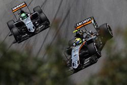 Sergio Perez, Sahara Force India F1 VJM09 leads team mate Nico Hulkenberg, Sahara Force India F1 VJM09