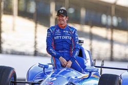 Scott Dixon, Chip Ganassi Racing Honda poses for front row photos