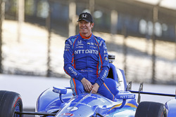 Scott Dixon, Chip Ganassi Racing Honda poses for front row photos