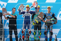 Podium : le vainqueur Joan Mir, Leopard Racing, le deuxième, Fabio Di Giannantonio, Del Conca Gresini Racing Moto3, le troisième, Enea Bastianini, Estrella Galicia 0,0