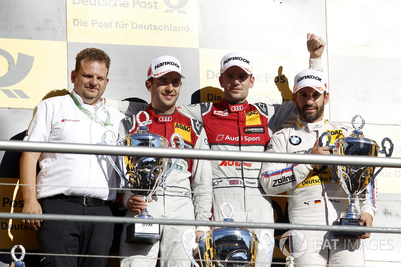 Podium: Race winner Jamie Green, Audi Sport Team Rosberg, Audi RS 5 DTM, second place Mike Rockenfel