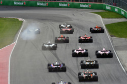 Lewis Hamilton, Mercedes-Benz F1 W08 leads at the start of the race