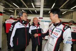 Toshio Sato, TMG President, Koei Saga, Chairman of TMG and Kazuki Nakajima, Toyota Gazoo Racing