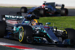 Lewis Hamilton, Mercedes AMG F1 W08 avec des équipements de mesure