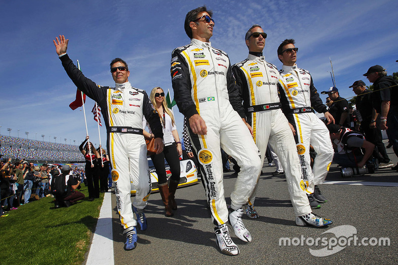6. Auftritt des Action-Express-Racing-Teams: Joao Barbosa, Christian Fittipaldi, Filipe Albuquerque und Scott Pruett