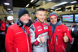 Polesitter LMP1 Andre Lotterer, Benoit Tréluyer, Audi Sport Team Joest with Dr. Wolfgang Ullrich, Head Of Audi Sport